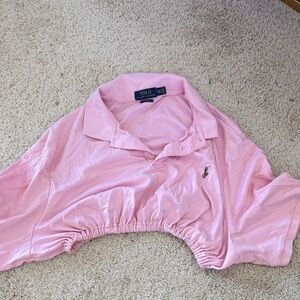 Ralph Lauren custom Light Pink Polo crop top